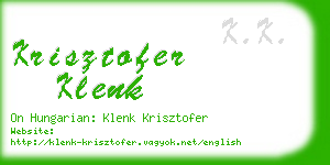 krisztofer klenk business card